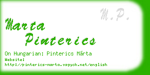 marta pinterics business card